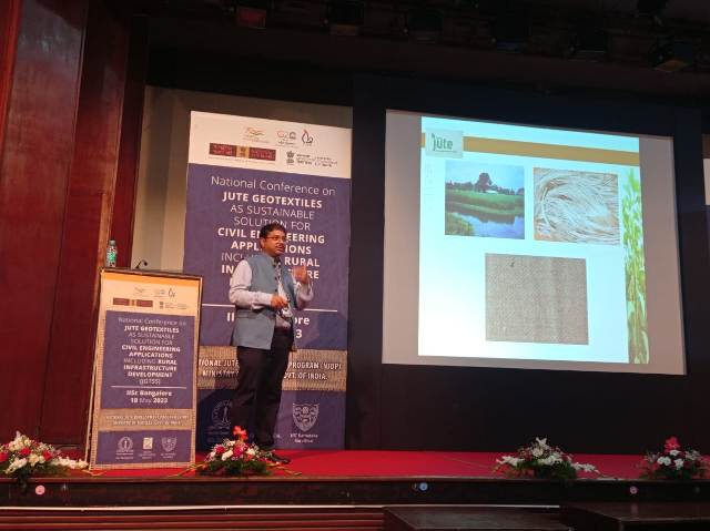 Glimpses of National Conference on ‘Jute Geotextiles as Sustainable Solution in Civil Engineering Applications including Rural Infrastructure Development', held on 18th May 2023 at Sathish Dhawan Auditorium, IISc Bangalore Glimpses of National Conference on ‘Jute Geotextiles as Sustainable Solution in Civil Engineering Applications including Rural Infrastructure Development', held on 18th May 2023 at Sathish Dhawan Auditorium, IISc Bangalore
